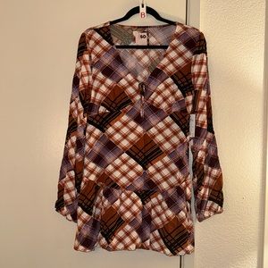 New Sonoma Goods For Life Plaid Mini Dress